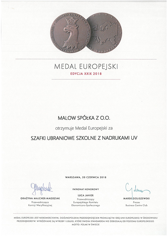 Medal Europejski 2018