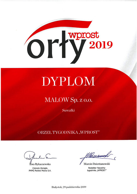 Dyplom Orły Wprost 2019