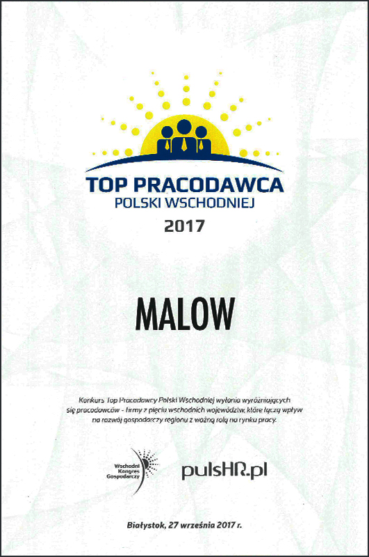 Nagroda Top Pracodawca Polski Wschodniej 2017