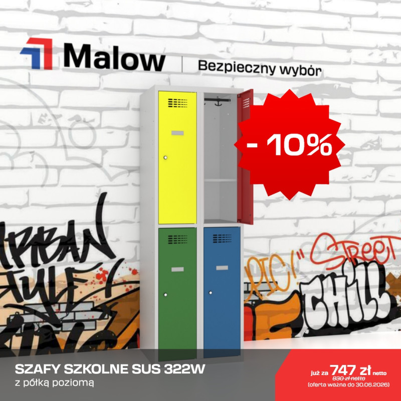 Kolorowa szafka szatniowa SUS 322W Malow